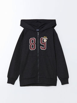 Kap??onlu Erkek ?ocuk Fermuarl? Sweatshirt