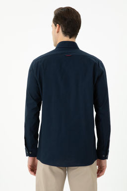 U. S. Polo Assn / Мужская темно-синяя базовая рубашка с длинным рукавом - U.s. polo assn фото 12