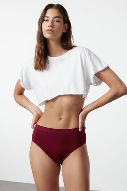 TRENDYOLMILLA Siyah 2li Paket Seamless/Dikissiz Hipster Orme Kulot THMAW22KU0013 фото 23