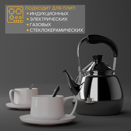 Чайник для плиты Orchid, 1 л, нержавеющая сталь, серебристый