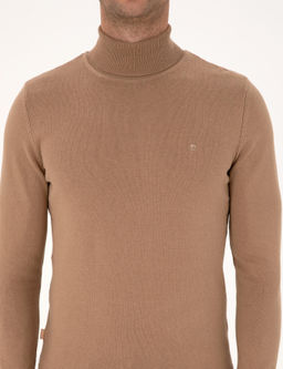 Camel Slim Fit Bal_k__ Yaka Basic Triko Kazak - Pierre cardin фото 6