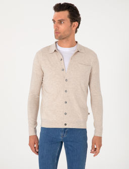 Bej Regular Fit Y_n Kar___ml_ Triko H_rka - Cacharel фото 3