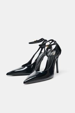 FAUX PATENT SLINGBACK SHOES