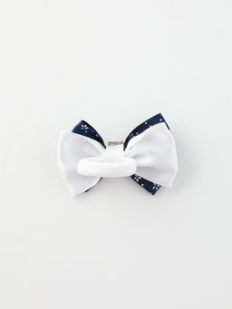 Цена за 6 шт. Бант для волос на резинке «Школьница», 6 см, бело-синий, МИКС