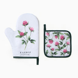 Набор кухонный Клевер варежка-прихватка 20?27 см, прихватка 17?17 см 100% п/э