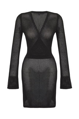 TRENDYOLMILLA Beyaz Mini Triko Triko Plaj Elbisesi TBESS25EL00004 фото 8