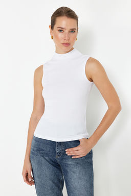 Siyah-Beyaz-Cok Renkli 3Lu Paket Fitted/Vucuda Oturan Fitilli Esnek Orme Bluz TWOSS24BZ00560 - Trendyolmilla фото 3