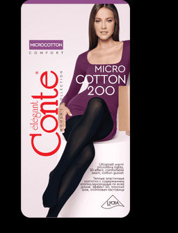 Колготки теплые CONTE MICROCOTTON 200 nero - Conte elegant фото 4