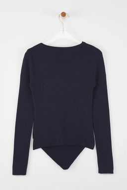 Lacivert Premium Iplik/Ozel Iplik Layer/Ic ice Gorunum Triko Body Kazak TWOAW26KZ00023 - Trendyolmilla фото 6