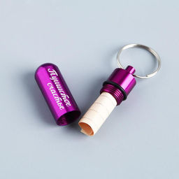 Адресник для вложения записки широкий, капсула 5,2х1,4 см, цвет фуксия - Пушистое счастье фото 4