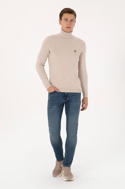 Erkek Slim Fit Bo_azl_ Yaka Ta_ Melanj Kazak - U.s. polo assn фото 4