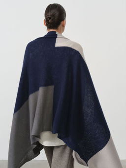 Палантин из кашемира 09090 синий