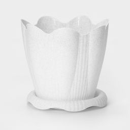 Горшок для цветов с поддоном «Эдельвейс», 3 л, d=20 см, h=18.2 см, мраморный