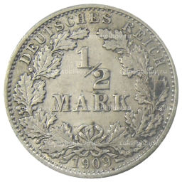 1/2 марки 1909 года J Германия