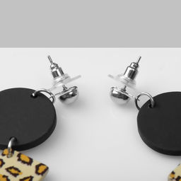 Серьги Геометрия леопард, цветные в серебре - Queen fair фото 2