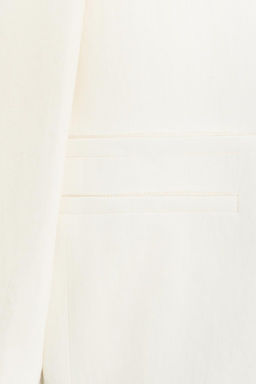ZW COLLECTION DOUBLE-BREASTED LINEN BLEND BLAZER - Zara фото 4
