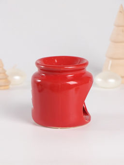 Набор: аромалампа для эфирных масел, мелтсы из воска ароматические Ёлочка, красная, 7.5?7.5?8 см