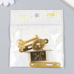 Замок для шкатулки С ключиком 5 предметов в наборе 1х5,5 см С-303 - Арт узор фото 5