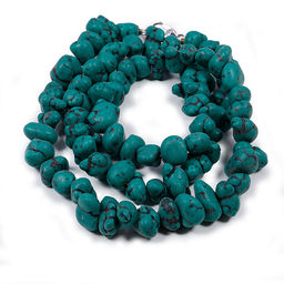 Бусы из камня Турецкая бирюза символ изобилия и благополучия 45см