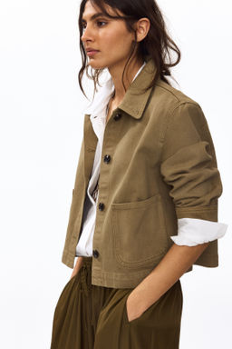 Chaqueta camisera en sarga de algod?n - H&m фото 3