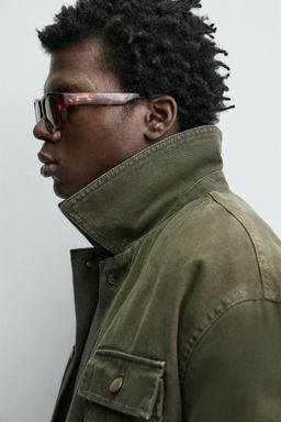 WASHED JACKET WITH COMBINED COLLAR - Zara фото 15