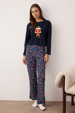 Trendyolmilla Bordo %100 Pamuklu Y?lbas? Temal? Orme Pijama Tak?m? THMAW23PT00318  фото 13