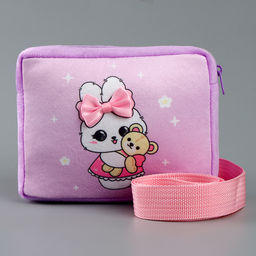 Сумка детская «Зайка с игрушкой», сиреневая