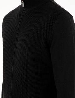 Siyah Slim Fit Fermuarl_ Triko H_rka - Pierre cardin фото 7