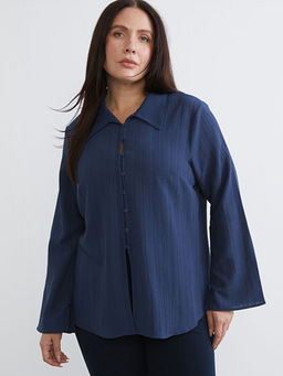 B?y?k Beden Dokulu Poplin Kad?n G?mlek