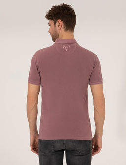Pembe Dokulu Slim Fit Polo Yaka Ti__rt