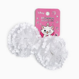 Бант для волос на резинке, белый, 2 штуки, 7 см, Коты аристократы