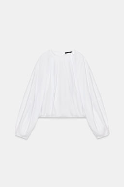 CAMISA POPEL?N GLOBO / blanco - Zara фото 7