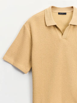 Футболка поло из фактурного хлопка / Zarina  фото 10