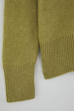 Wardrobe Essentials Yag Yesil Yun Kar?s?ml? Genis Kal?p Yumusak Dokulu Triko Kazak | TWOAW26KZ00063