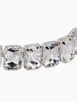 Чокер-колье Сияние соло, цвет белый в серебре, 36 см