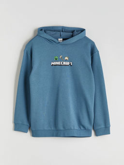 Kap??onlu Minecraft Bask?l? Erkek ?ocuk Sweatshirt