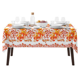 Жар-птица Скатерть 150х145см, длина стола до 110см, на 4 персоны, хлопок Комфорт 171г/м2, Домашняя мода (Россия)