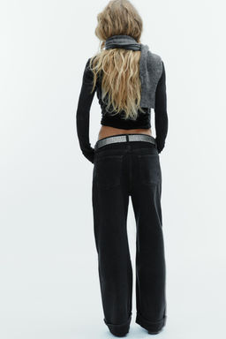 TRF MID-WAIST BAGGY FOLDED JEANS - Zara фото 5