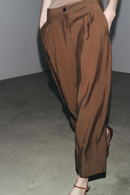 ZW COLLECTION CROPPED DARTED TROUSERS - Zara фото 11