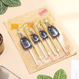 Свеча для торта «Шампанское», 7 шт., черный, золотой