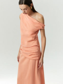 ЕМКА / Юбка миди со сборкой из тенсела - Emka фото 5