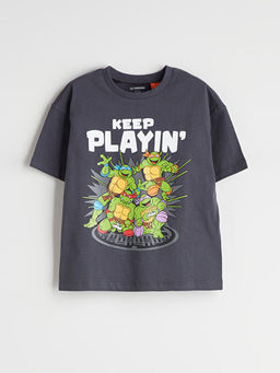 Ninja Kaplumba?alar Bask?l? Erkek ?ocuk Ti??rt