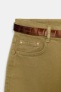 JEANS Z1975 WIDE LEG CINTUR?N / Khaki - Zara фото 9