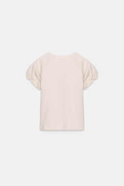 CAMISETA R?STICA VOLUMEN / Blanco roto - Zara фото 4