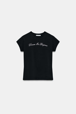 CAMISETA TEXTO DELANTERO / Negro - Zara фото 4