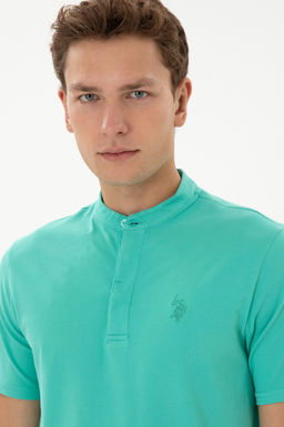Erkek Regular Fit Hakim Yaka Mint Ti__rt