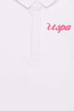 Белая базовая футболка с воротником-поло для девочек Неожиданная скидка в корзине - U.s. polo assn фото 3