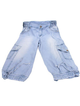 8305 LT. BLUE Брюки капри женские