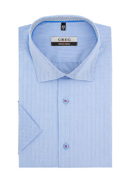 Сорочка мужская короткий рукав GREG 211/108/Z/1p STRETCH_x_GB  фото 2