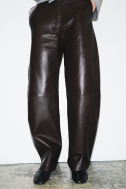 100% LEATHER BALLOON TROUSERS ZW COLLECTION - Zara фото 9
